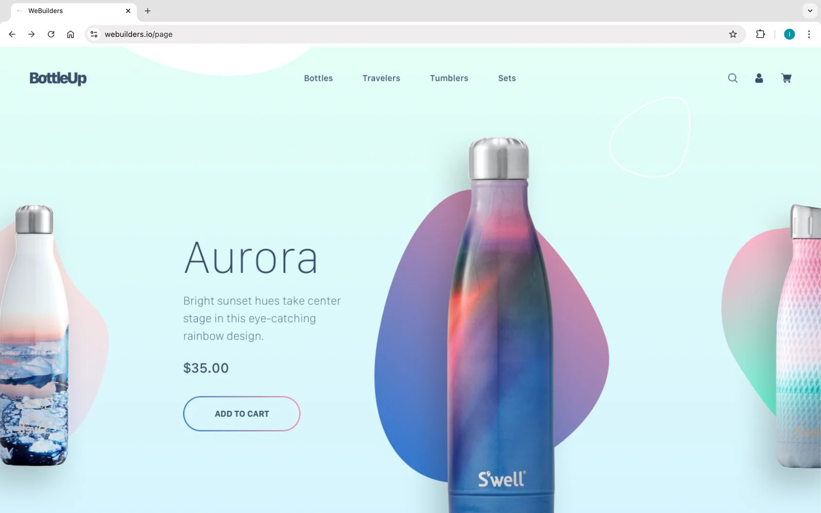 Démo BottleUp — page produit gourde colorée